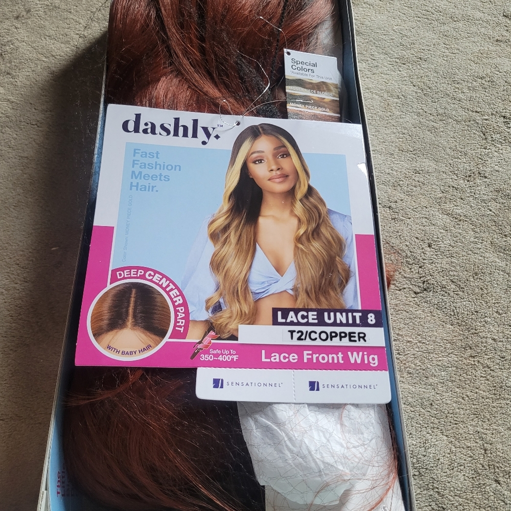 Sensationnel Dashly/ Lace Unit 8/ Lace Front Wig/ Copper Red